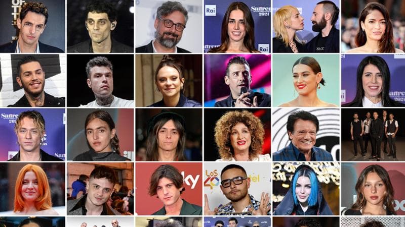 I cantanti del 75° Festival di Sanremo vinto da Olly