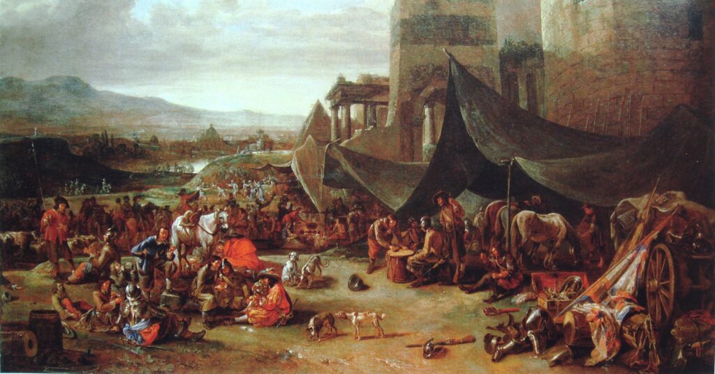 Il Sacco dei Lanzichenecchi. Dipinto Il Sacco di Roma di Johannes Lingelbach