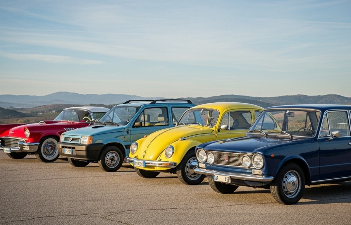 Ford Thunderbird, Fiat Panda, Volkswagen Beetle, FIat 124