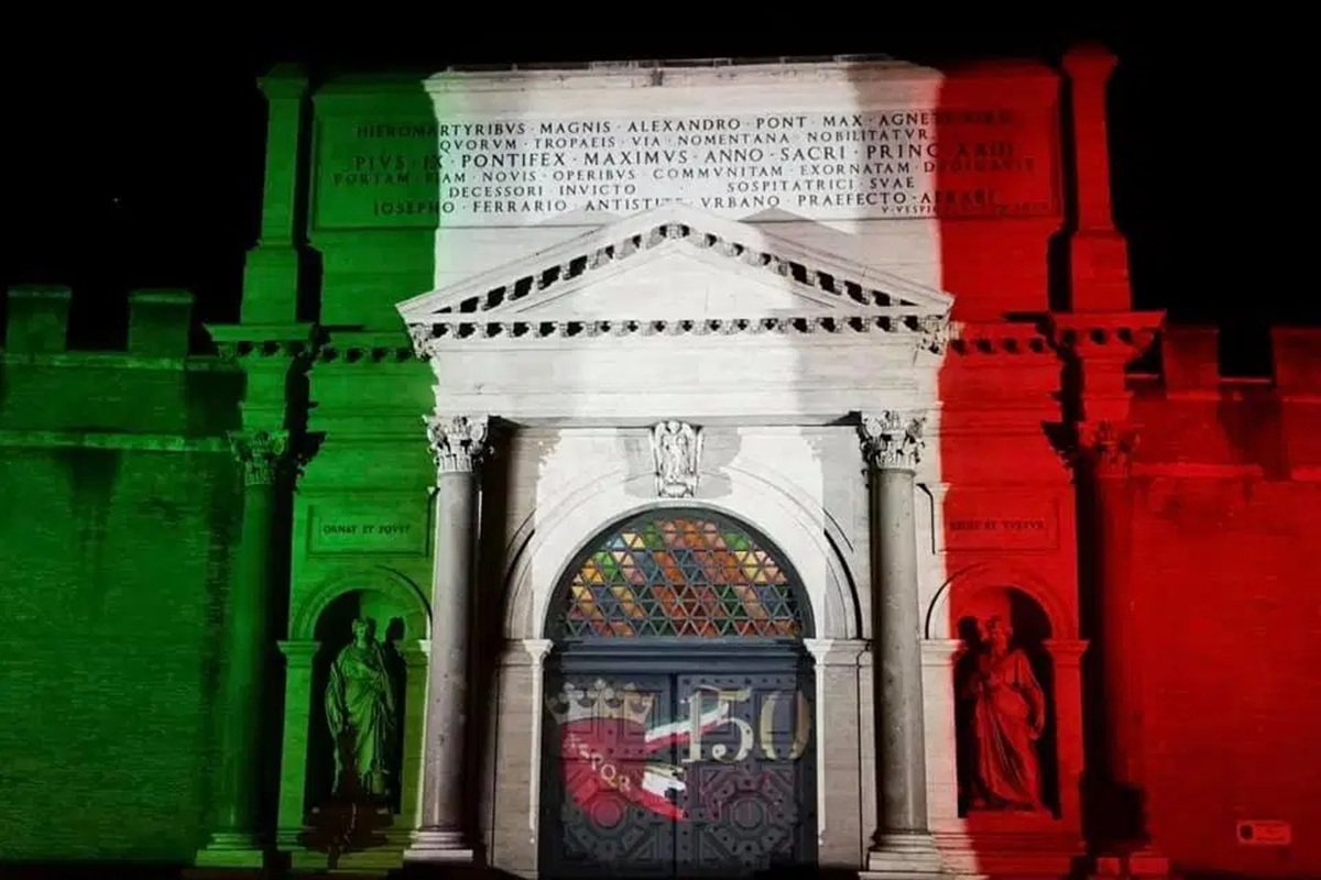 Porta Pia in occasione dei festeggiamenti del 20 settembre per l'anniversario della presa di Roma